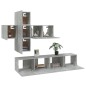 vidaXL Juego de mueble TV 7 piezas madera contrachapada gris hormigón vidaXL Juego de mueble TV 7 piezas madera contrachapada gris hormigón