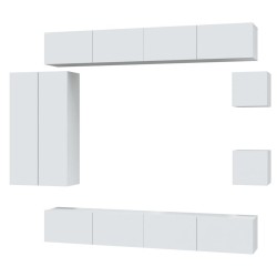 vidaXL Set de muebles para TV 8 piezas madera contrachapada blanco