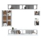 vidaXL Set de muebles para TV 8 piezas madera contrachapada blanco