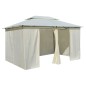 vidaXL Marquesina de jardín con cortinas blanca 4x3 m vidaXL Marquesina de jardín con cortinas blanca 4x3 m