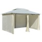 vidaXL Marquesina de jardín con cortinas blanca 4x3 m vidaXL Marquesina de jardín con cortinas blanca 4x3 m
