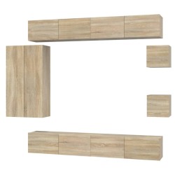 vidaXL Set de muebles para TV 8 pzas madera contrachapada roble Sonoma