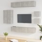 vidaXL Set de muebles de TV 8 pzas madera contrachapada gris hormigón