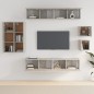 vidaXL Set de muebles de TV 8 pzas madera contrachapada gris hormigón