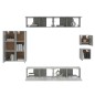 vidaXL Set de muebles de TV 8 pzas madera contrachapada gris hormigón