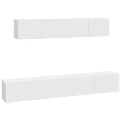 vidaXL Set de muebles para TV 4 piezas madera contrachapada blanco