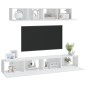 vidaXL Set de muebles para TV 4 piezas madera contrachapada blanco vidaXL Set de muebles para TV 4 piezas madera contrachapada blanco