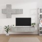 vidaXL Set de muebles de TV 7 pzas madera contrachapada gris hormigón vidaXL Set de muebles de TV 7 pzas madera contrachapada gris hormigón
