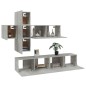 vidaXL Set de muebles de TV 7 pzas madera contrachapada gris hormigón vidaXL Set de muebles de TV 7 pzas madera contrachapada gris hormigón