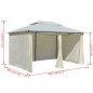 vidaXL Marquesina de jardín con cortinas blanca 4x3 m vidaXL Marquesina de jardín con cortinas blanca 4x3 m