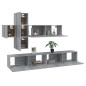 vidaXL Set de muebles para TV 7 pzas madera contrachapada gris Sonoma