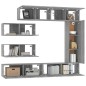 vidaXL Set de muebles para TV 7 pzas madera contrachapada gris Sonoma