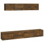 vidaXL Set de muebles de TV 4 pzas madera contrachapada roble ahumado