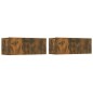 vidaXL Set de muebles de TV 4 pzas madera contrachapada roble ahumado