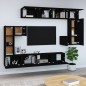 vidaXL Mueble de pared para TV madera contrachapada negro vidaXL Mueble de pared para TV madera contrachapada negro