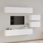 vidaXL Set de muebles para TV 6 piezas madera contrachapada blanco vidaXL Set de muebles para TV 6 piezas madera contrachapada blanco