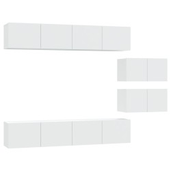 vidaXL Set de muebles para TV 6 piezas madera contrachapada blanco