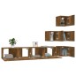 vidaXL Mueble de pared para TV madera contrachapada roble ahumado