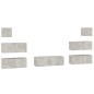 vidaXL Set de muebles de TV 7 pzas madera contrachapada gris hormigón