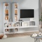 vidaXL Mueble de pared para TV madera contrachapada blanco vidaXL Mueble de pared para TV madera contrachapada blanco