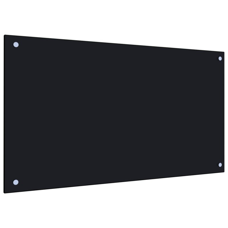 vidaXL Protección salpicaduras cocina vidrio templado negro 90x50 cm