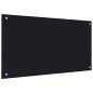 vidaXL Protección salpicaduras cocina vidrio templado negro 90x50 cm