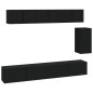 vidaXL Set de muebles para TV 6 piezas madera contrachapada negro vidaXL Set de muebles para TV 6 piezas madera contrachapada negro