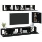 vidaXL Set de muebles para TV 6 piezas madera contrachapada negro vidaXL Set de muebles para TV 6 piezas madera contrachapada negro