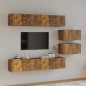 vidaXL Set de muebles de TV 6 pzas madera contrachapada roble ahumado