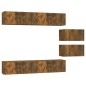 vidaXL Set de muebles de TV 6 pzas madera contrachapada roble ahumado