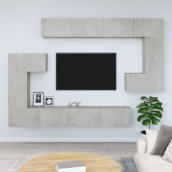 vidaXL Mueble de pared de TV madera contrachapada gris hormigón