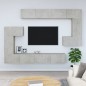 vidaXL Mueble de pared de TV madera contrachapada gris hormigón