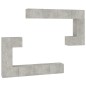 vidaXL Mueble de pared de TV madera contrachapada gris hormigón