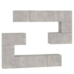 vidaXL Mueble de pared de TV madera contrachapada gris hormigón