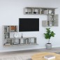 vidaXL Mueble de pared de TV madera contrachapada gris hormigón
