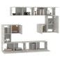 vidaXL Mueble de pared de TV madera contrachapada gris hormigón
