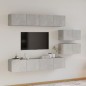 vidaXL Set de muebles de TV 6 pzas madera contrachapada gris hormigón