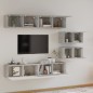 vidaXL Set de muebles de TV 6 pzas madera contrachapada gris hormigón
