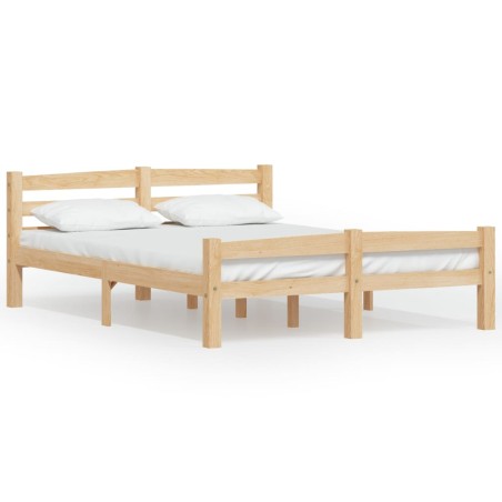 vidaXL Estructura de cama de madera de pino maciza 140x200 cm 