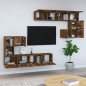 vidaXL Mueble de pared para TV madera contrachapada roble ahumado