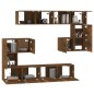 vidaXL Mueble de pared para TV madera contrachapada roble ahumado