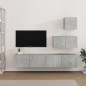 vidaXL Set de muebles de TV 4 pzas madera contrachapada gris hormigón vidaXL Set de muebles de TV 4 pzas madera contrachapada gris hormigón