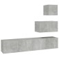 vidaXL Set de muebles de TV 4 pzas madera contrachapada gris hormigón vidaXL Set de muebles de TV 4 pzas madera contrachapada gris hormigón