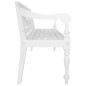 vidaXL Banco Batavia madera maciza de caoba blanco 123 cm vidaXL Banco Batavia madera maciza de caoba blanco 123 cm