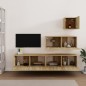 vidaXL Set de muebles para TV 4 pzas madera contrachapada roble Sonoma vidaXL Set de muebles para TV 4 pzas madera contrachapada roble Sonoma