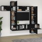 vidaXL Set de muebles de TV 9 piezas madera contrachapada negro vidaXL Set de muebles de TV 9 piezas madera contrachapada negro