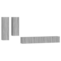 vidaXL Set de muebles para TV 4 pzas madera contrachapada gris Sonoma