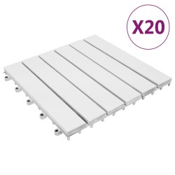 vidaXL Baldosas de porche de madera de acacia 20 pzas blanco 30x30 cm