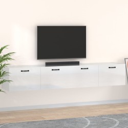 vidaXL Armarios pared 2 uds contrachapada blanco brillo 100x36,5x35 cm
