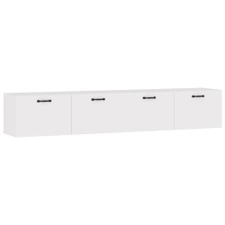 vidaXL Armarios pared 2 uds contrachapada blanco brillo 100x36,5x35 cm